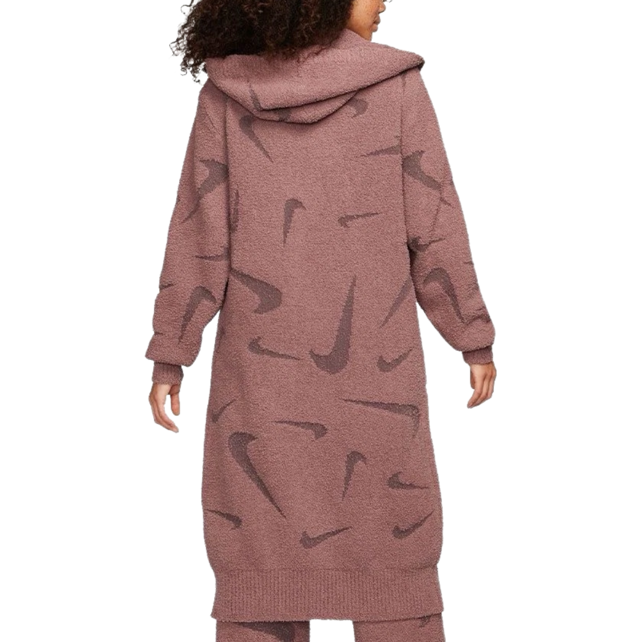(WMNS) Nike Sportswear Phoenix Cozy Boucle Long Knit Cardigan 'Mauve' — фото 2