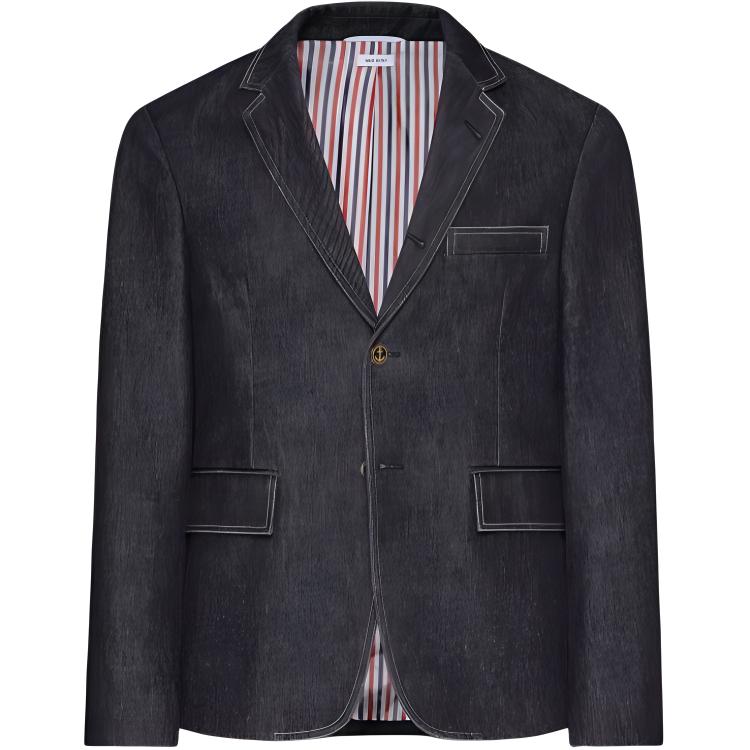 

Джинсовая куртка на пуговицах THOM BROWNE, washed черный