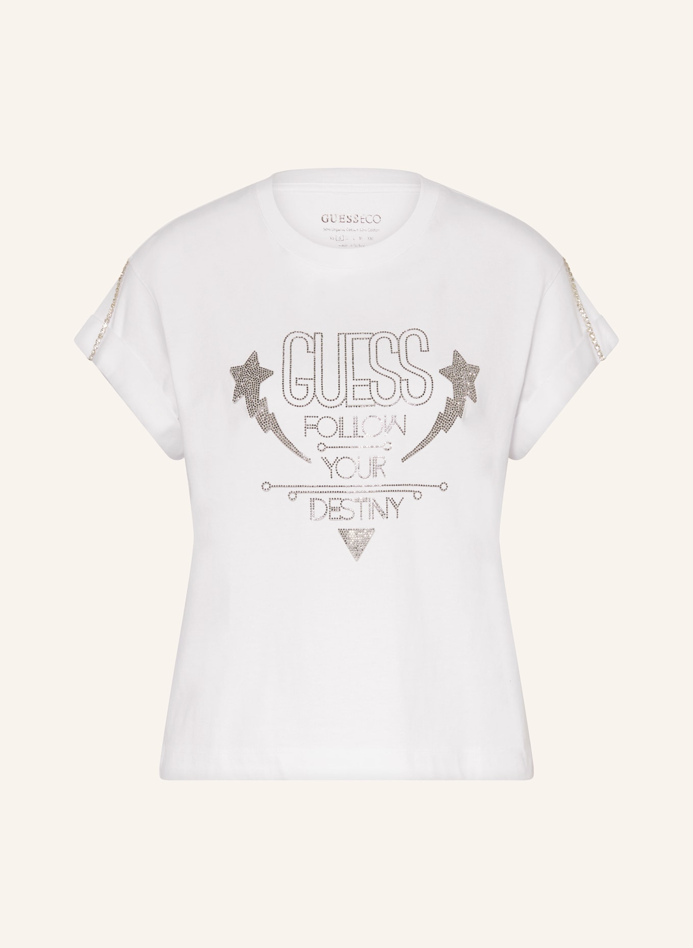 

Футболка с драгоценными камнями Guess, белый