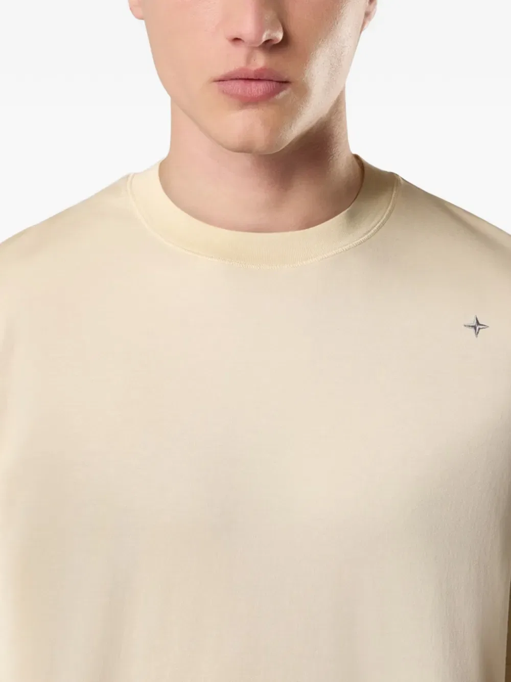 Футболка с круглым вырезом и логотипом Stone Island, нейтральный — фото 4