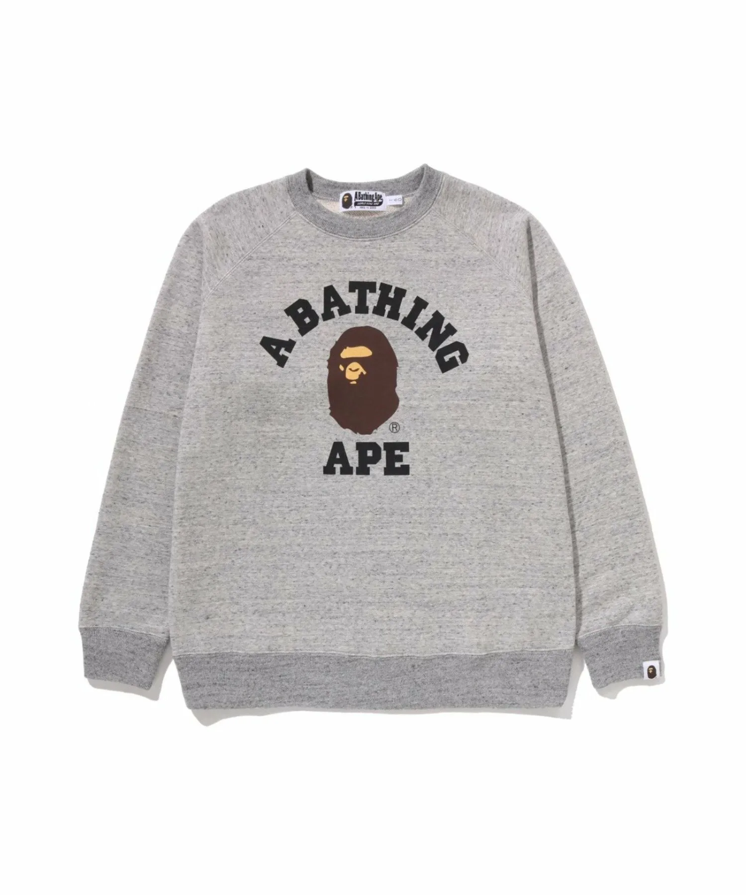 Свободная толстовка с круглым вырезом для колледжа A BATHING APE, GRAY