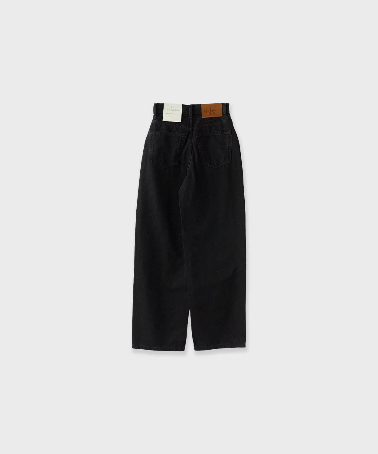 Широкие брюки Calvin Klein из мягкого хлопка, свободный крой, черные — фото 2