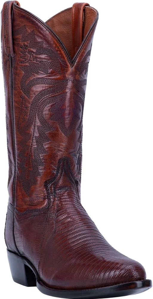 Мужские ботинки Dan Post Mens Winston Lizard с вышивкой, с круглым носком, на подъем, до середины голени - черные — фото 2