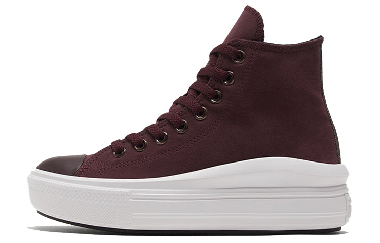 Кеды (WMNS) Converse Chuck Taylor All Star High Move 'Diamond Metal - Black Currant', красный — фото 2