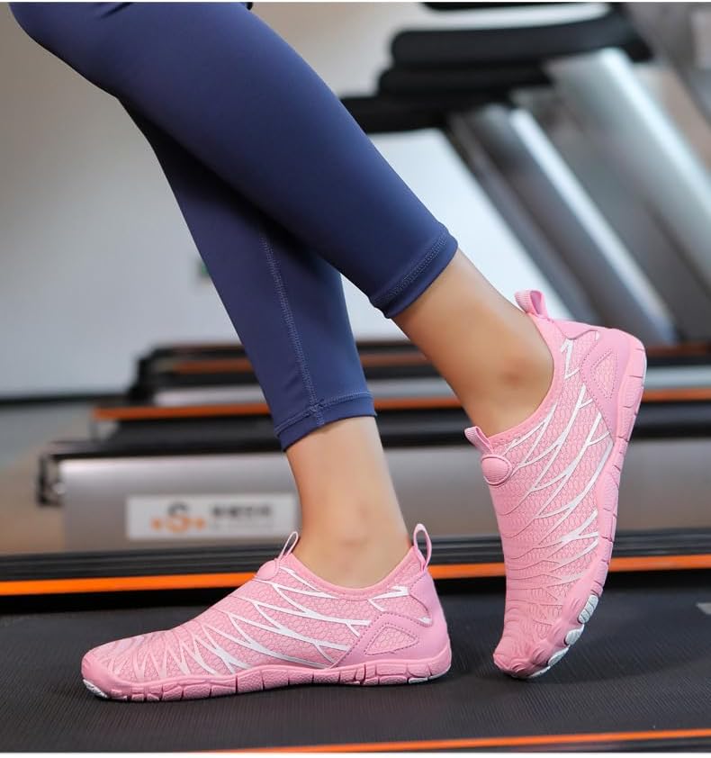 Женские кроссовки Pro Barefoot, противоскользящие, спортивные, водонепроницаемые для трейлраннинга, здоровая обувь, кроссовки с поддержкой свода стопы, унисекс Ayziemezm, розовый — фото 2