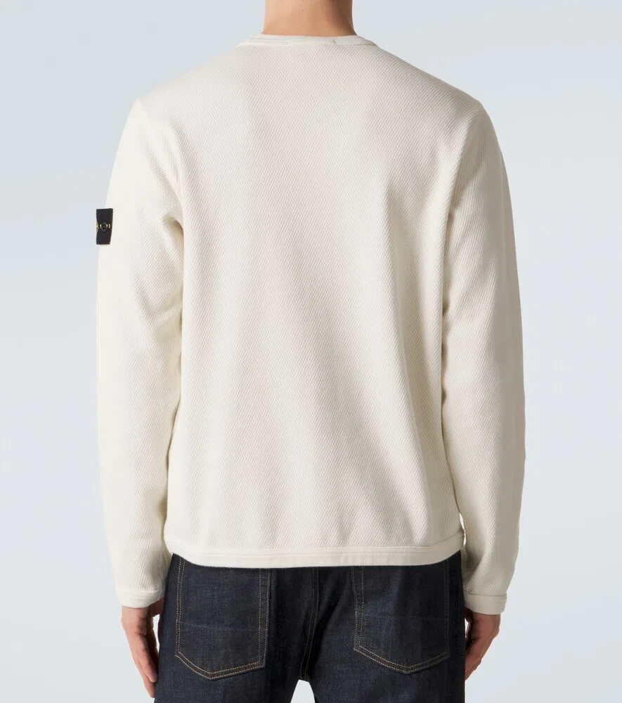 Толстовка из хлопкового трикотажа Stone Island, белый — фото 4