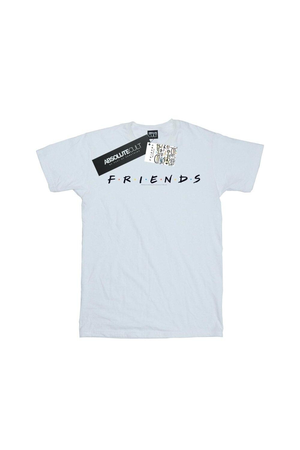Хлопковая футболка с текстовым логотипом Friends, белый — фото 2