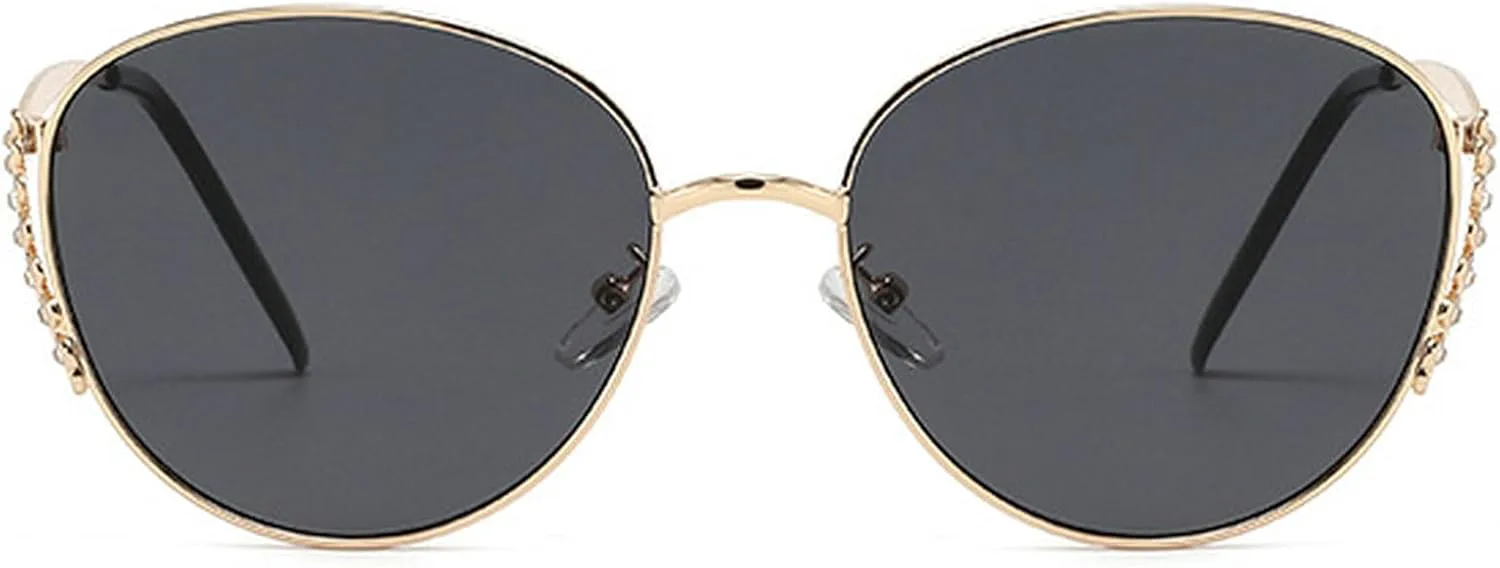 

Ретро-солнцезащитные очки «кошачий глаз» для женщин, модные овальные солнцезащитные очки в стиле 90-х, защита от УФ-излучения, металлическая оправа mincl, C4