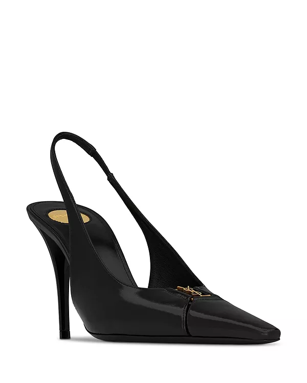 Женские туфли-лодочки Babylone Breteuil с открытой пяткой Saint Laurent, черный