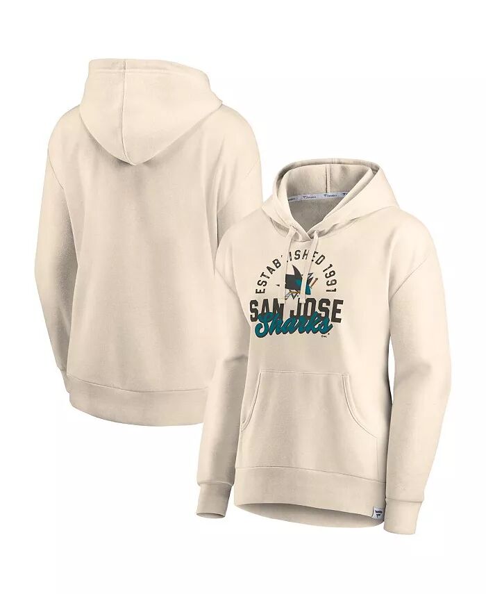 

Женская толстовка с капюшоном Oatmeal San Jose Sharks Carry the Puck Fanatics