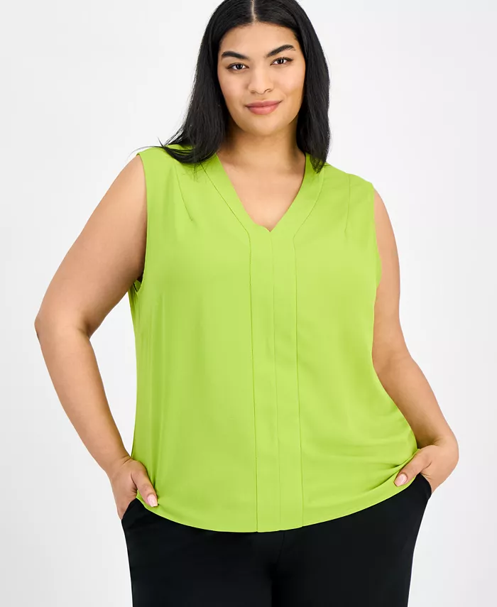 

Блузка без рукавов с V-образным вырезом Plus Size Kasper, зеленый