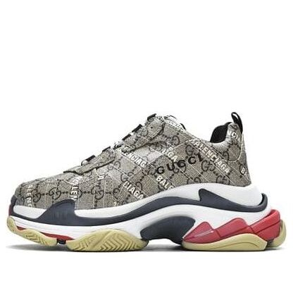 

Кроссовки x gucci the hacker project triple s 'beige navy red' Balenciaga, бежевый