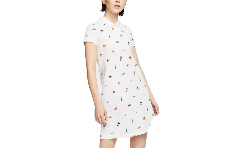

Платье Dri-Fit Shorts-Sleeved Dress Women's White/Gem Orange Nike