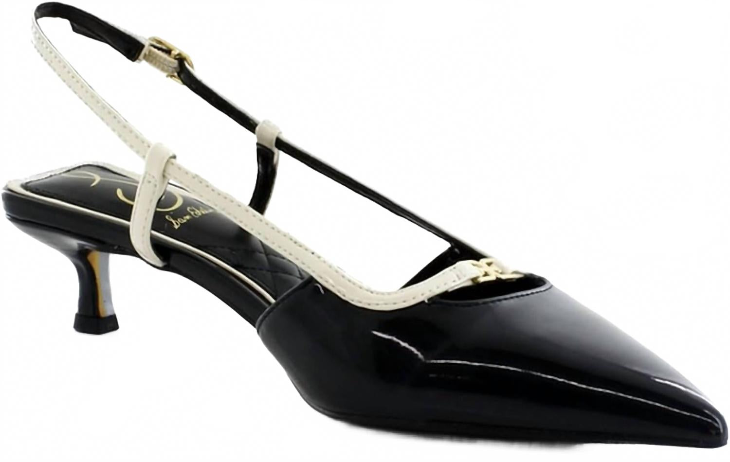 Женские туфли-лодочки Toni в черно-белом глянце Sam Edelman