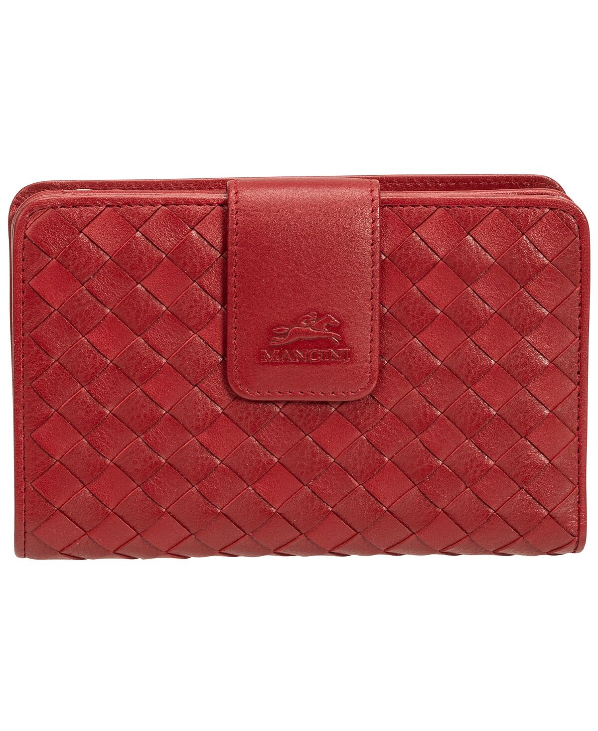 

Женский кошелек Basket Weave Collection с RFID-безопасным мини-клатчем Mancini, красный