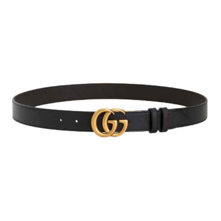 

Ремень из кожи с пряжкой Double G GUCCI, черный