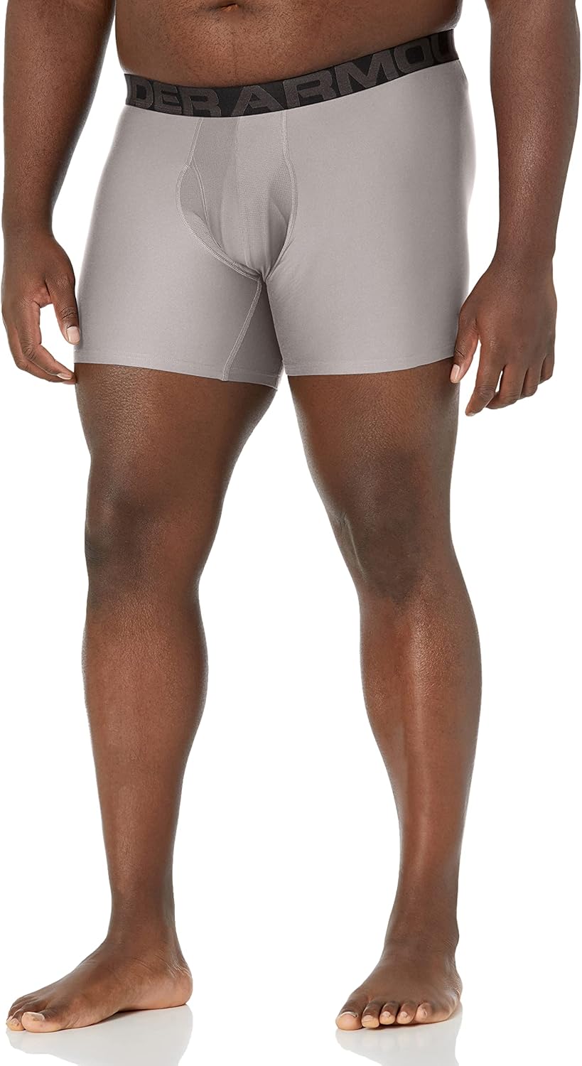 

Under Armour мужские боксеры Performance Tech, 1 шт, длина по внутреннему шву 6", комфорт на весь день и ультрамягкие, Concrete (066)/Black