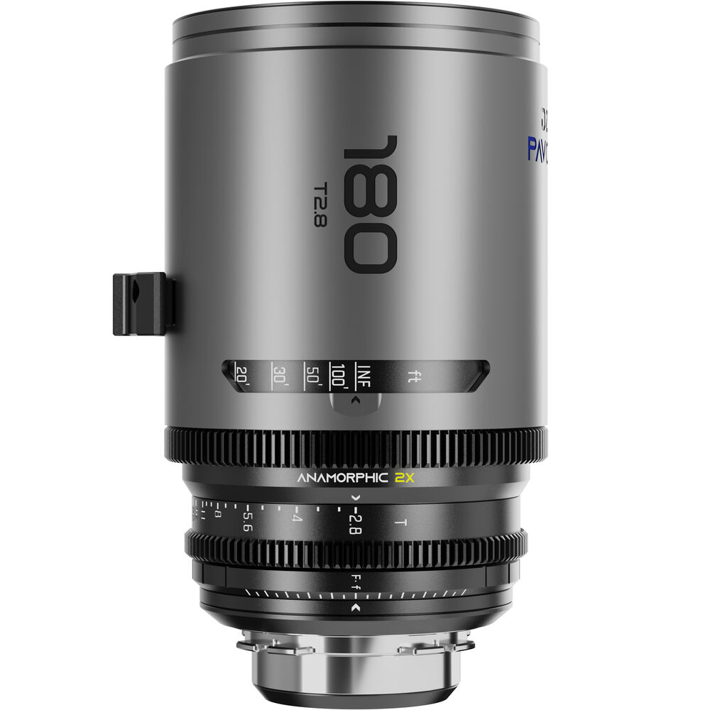 

Анаморфотный объектив DZOFilm PAVO 180 мм T2.8 2x с фиксированным фокусным расстоянием (синие блики, крепление PL/EF, ножки)
