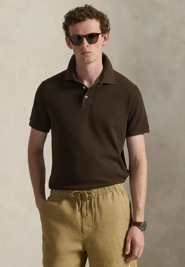Рубашка-Поло стандартного кроя с текстурированной поверхностью Polo Ralph Lauren, Nutmeg Brown