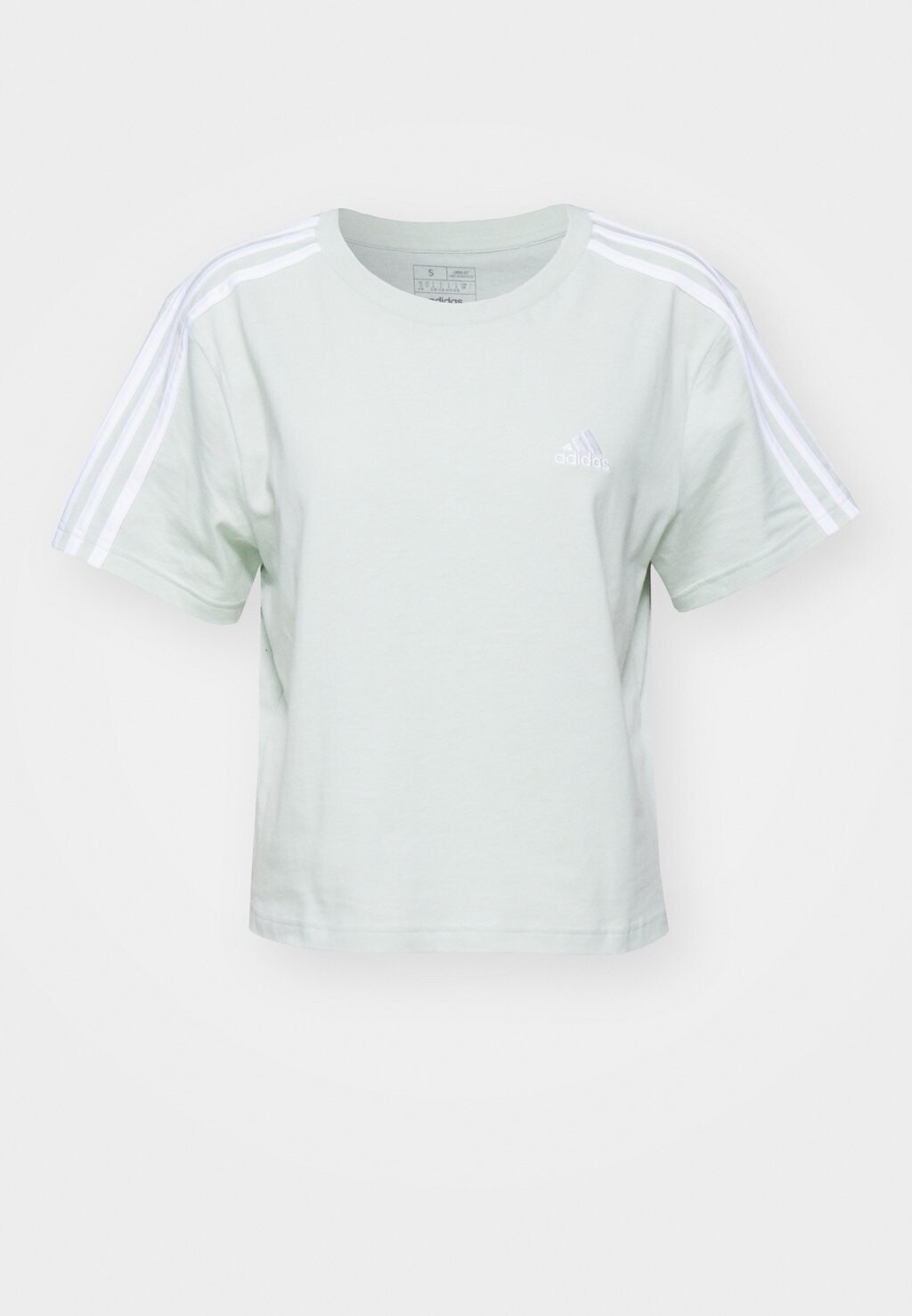 

Футболка с набивным рисунком Essentials 3 Stripes Single Cropped adidas Sportswear, зеленая