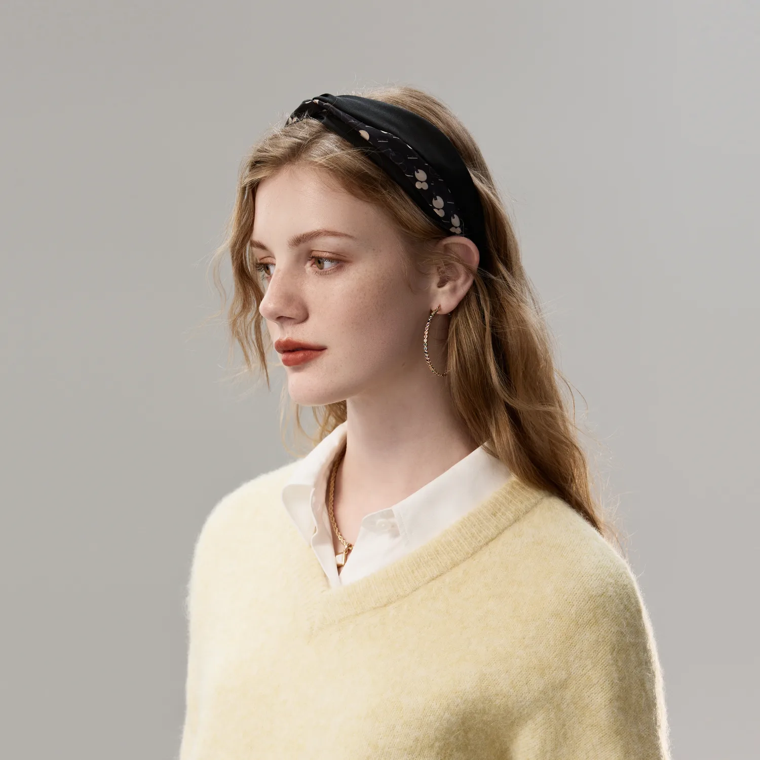 Женская повязка на голову из полиэстера ELLE, Champagne Beige — фото 4