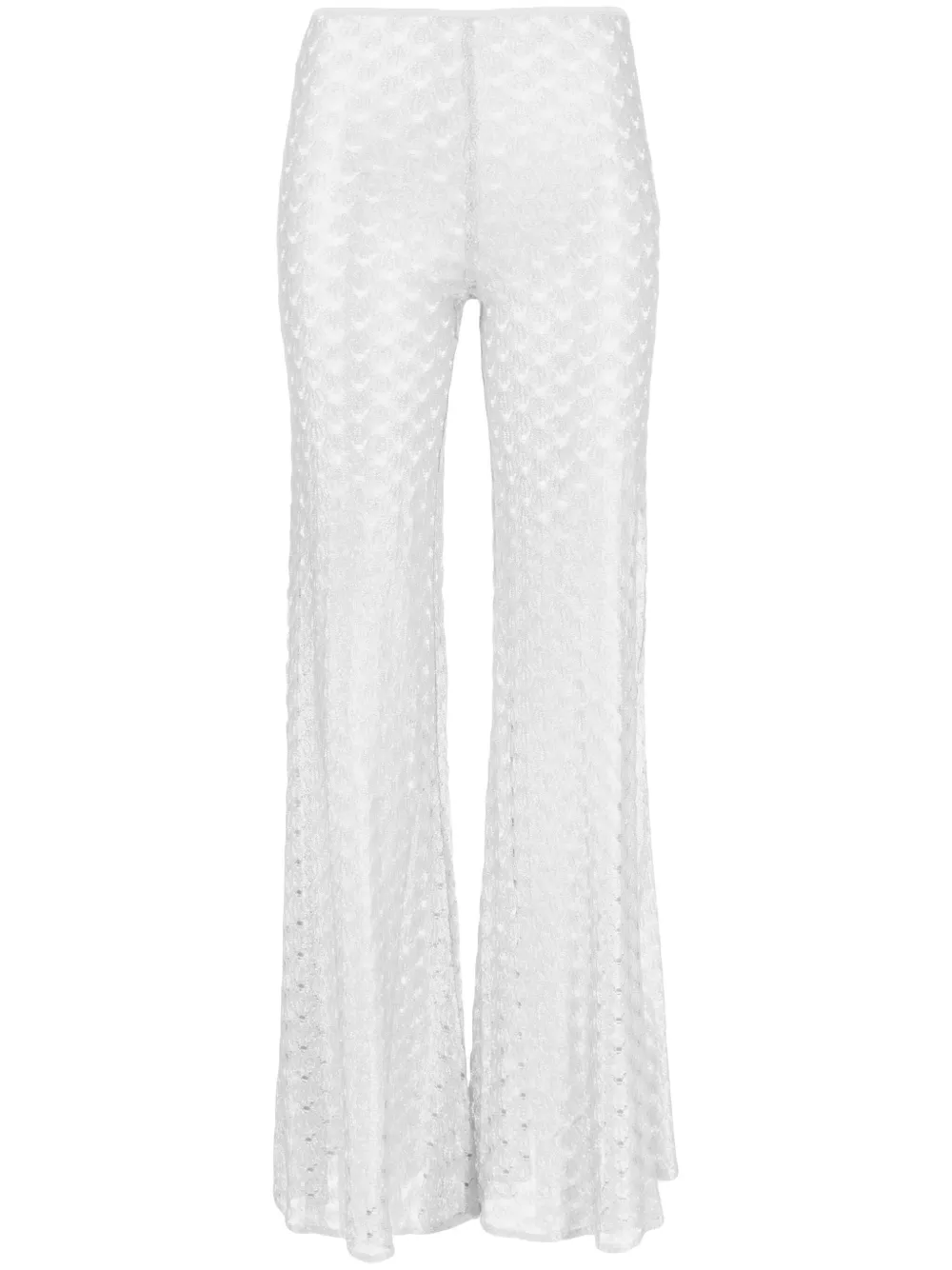 

Расклешенные брюки с узором зигзаг Missoni, серебяный