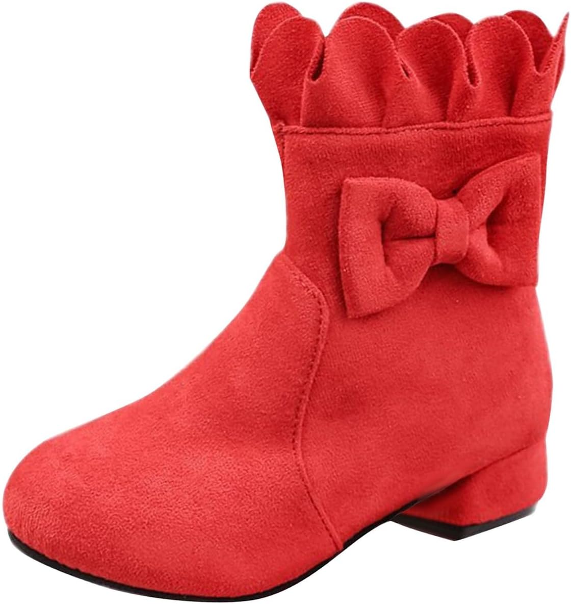 

Сладкие короткие ботильоны для малышей/маленьких девочек с бантом, боковой молнией и низким каблуком, праздничные ботиночки, модные комплекты одежды для мальчиков Generic, Red