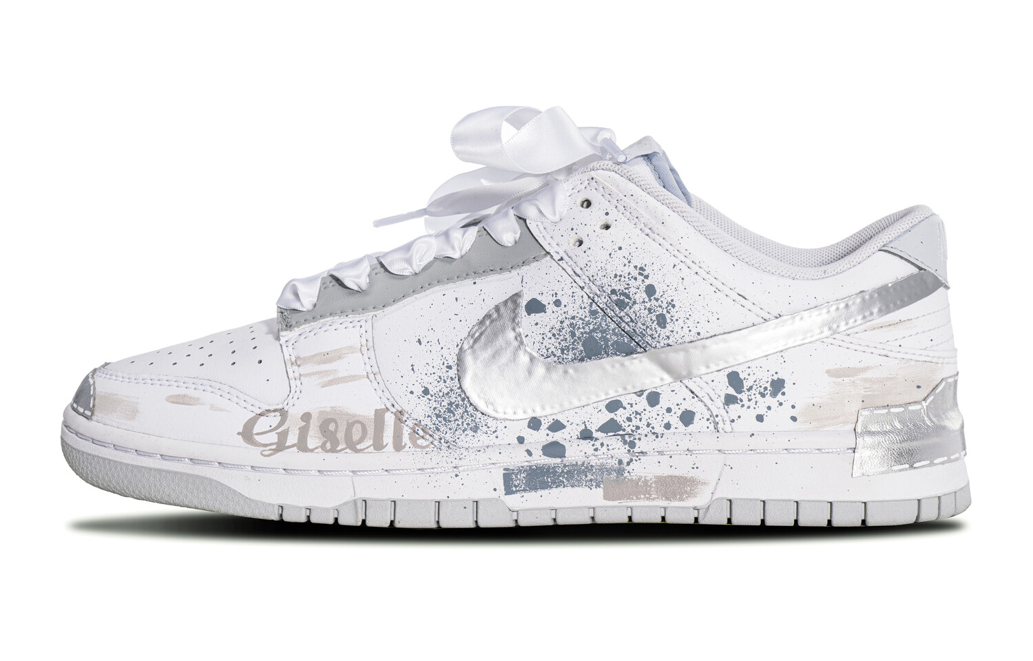 

Кроссовки Nike Dunk Skateboarding Shoes Women's Low-top Grey/white, светло-серый