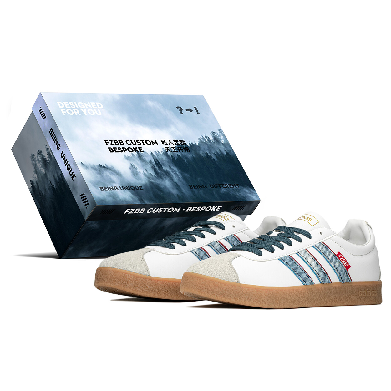 

Кроссовки adidas neo Vl Court Classic Skateboarding Shoes Unisex Low-top White/blue, синий/белый