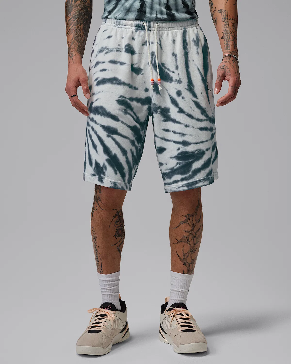 Мужские шорты Tie-Dye Festival Jordan Brooklyn Fleece, Sail/Off Noir/Black
