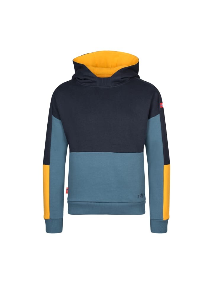 

Пуловер Trollkids Hoodie Rondane, цвет black/steel blue