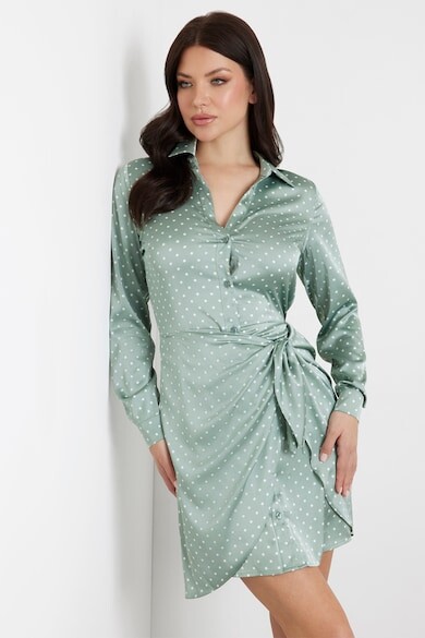 

Короткое атласное платье в горошек GUESS, белый, персидский зеленый