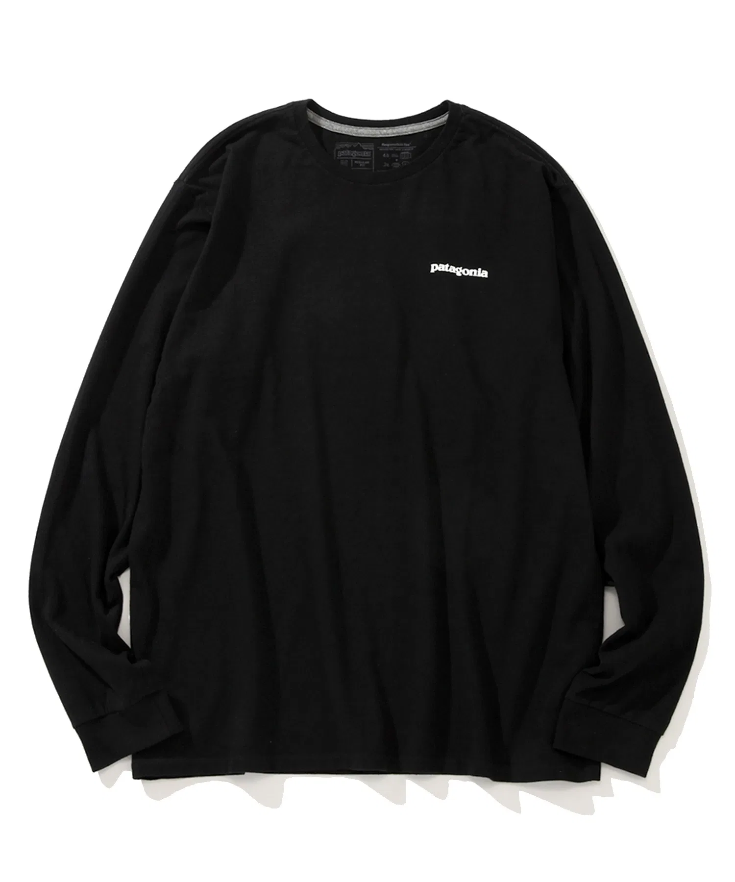 Унисекс футболка с логотипом Patagonia L/S P-6 Logo Responsibili-Tee тёмно-синяя — фото 3