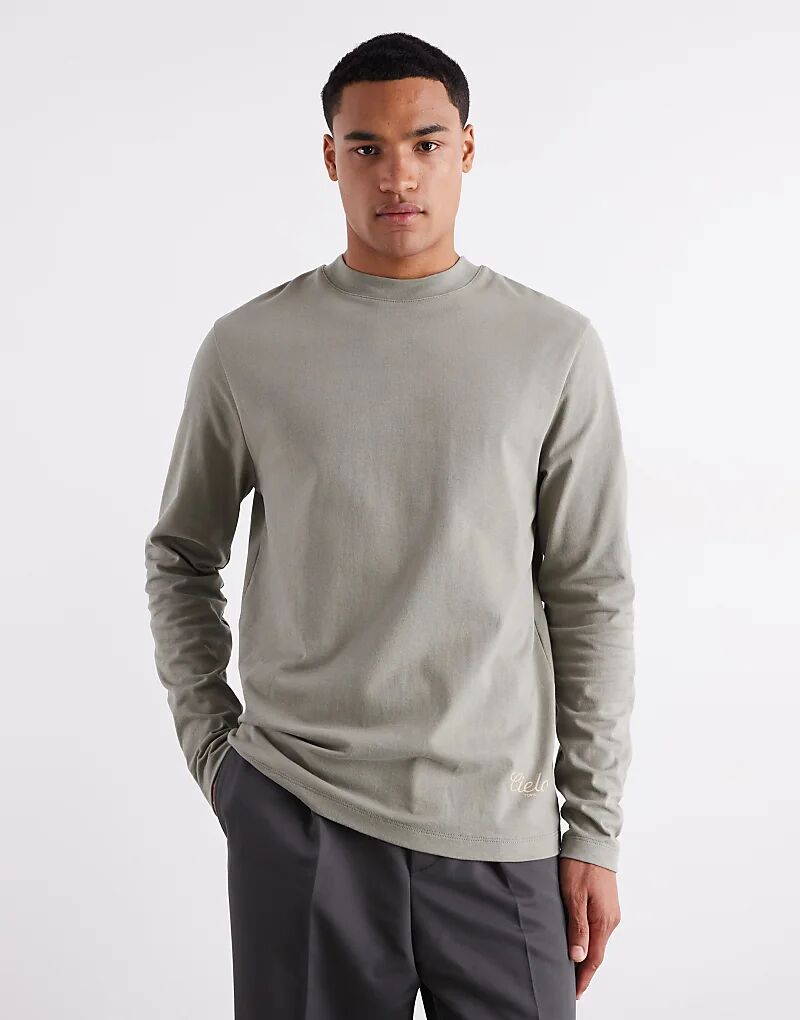 

Футболка ASOS DESIGN из плотной ткани плотностью 240 г/м² с длинными рукавами и принтом цвета хаки