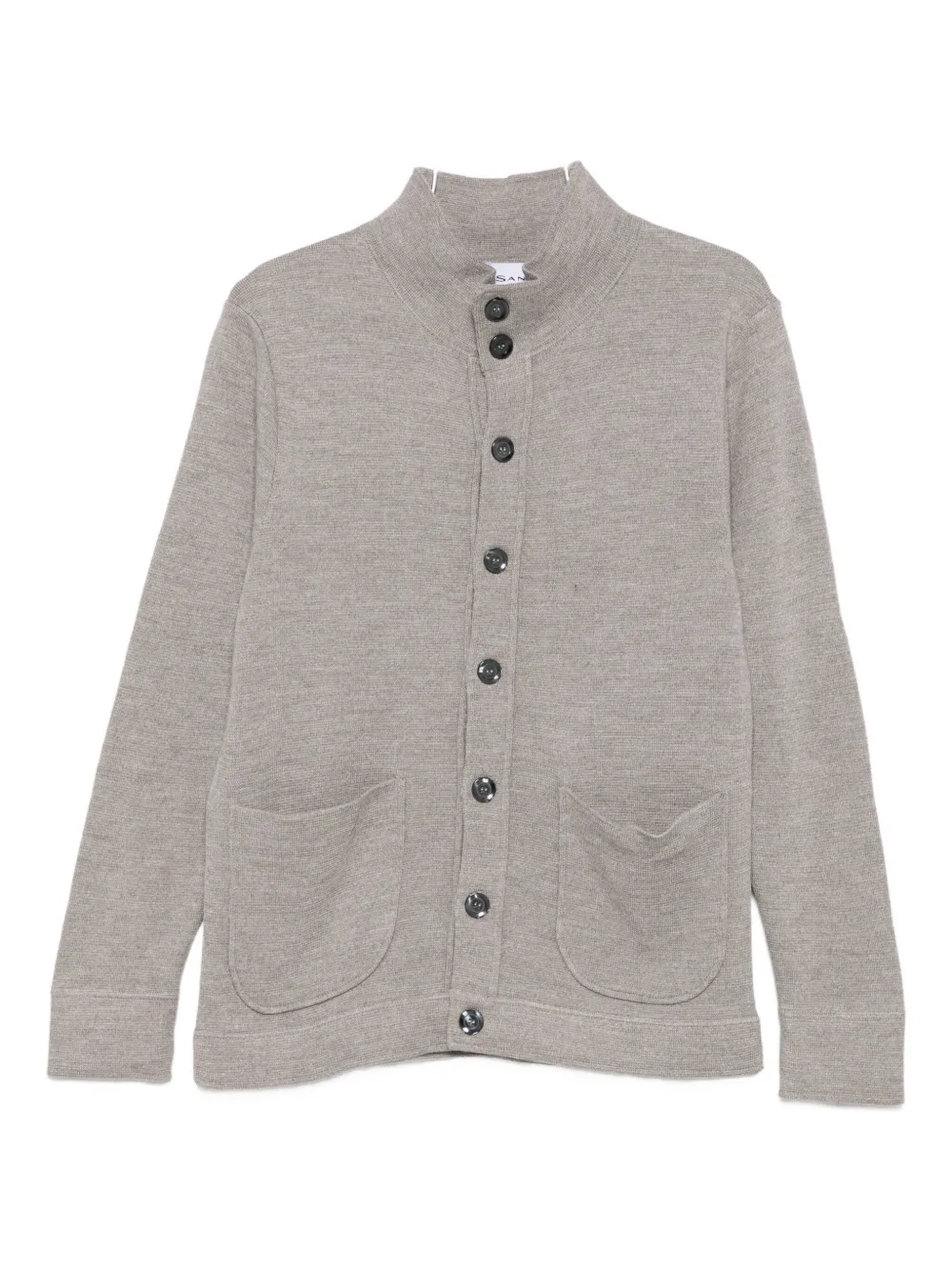 

Кардиган с воротником-стойкой и накладными карманами Sand, серый