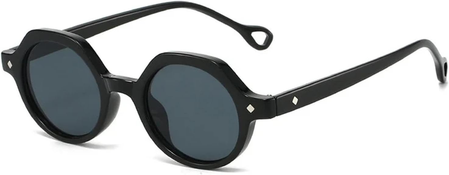 

Солнцезащитные очки с защитой от УФ-излучения UV400 | Круглые градиентные линзы в стиле панк | Для женщин и мужчин | Для занятий спортом на открытом воздухе и вождения DSVIGF, Black-black