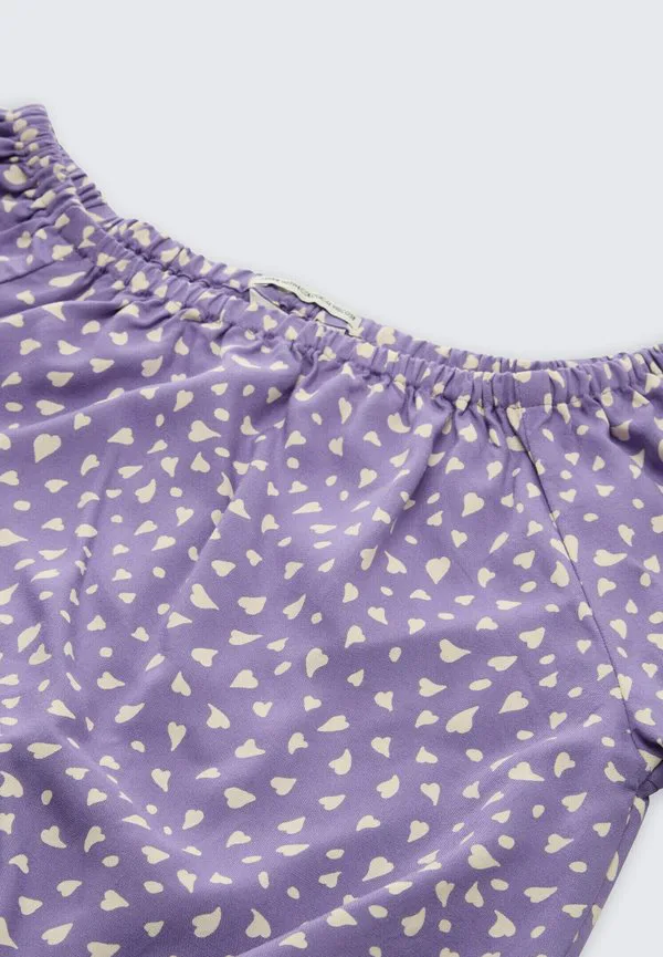 Укороченная блузка mit carmenausschnitt Tom Tailor, Purple Small Heart Print — фото 3