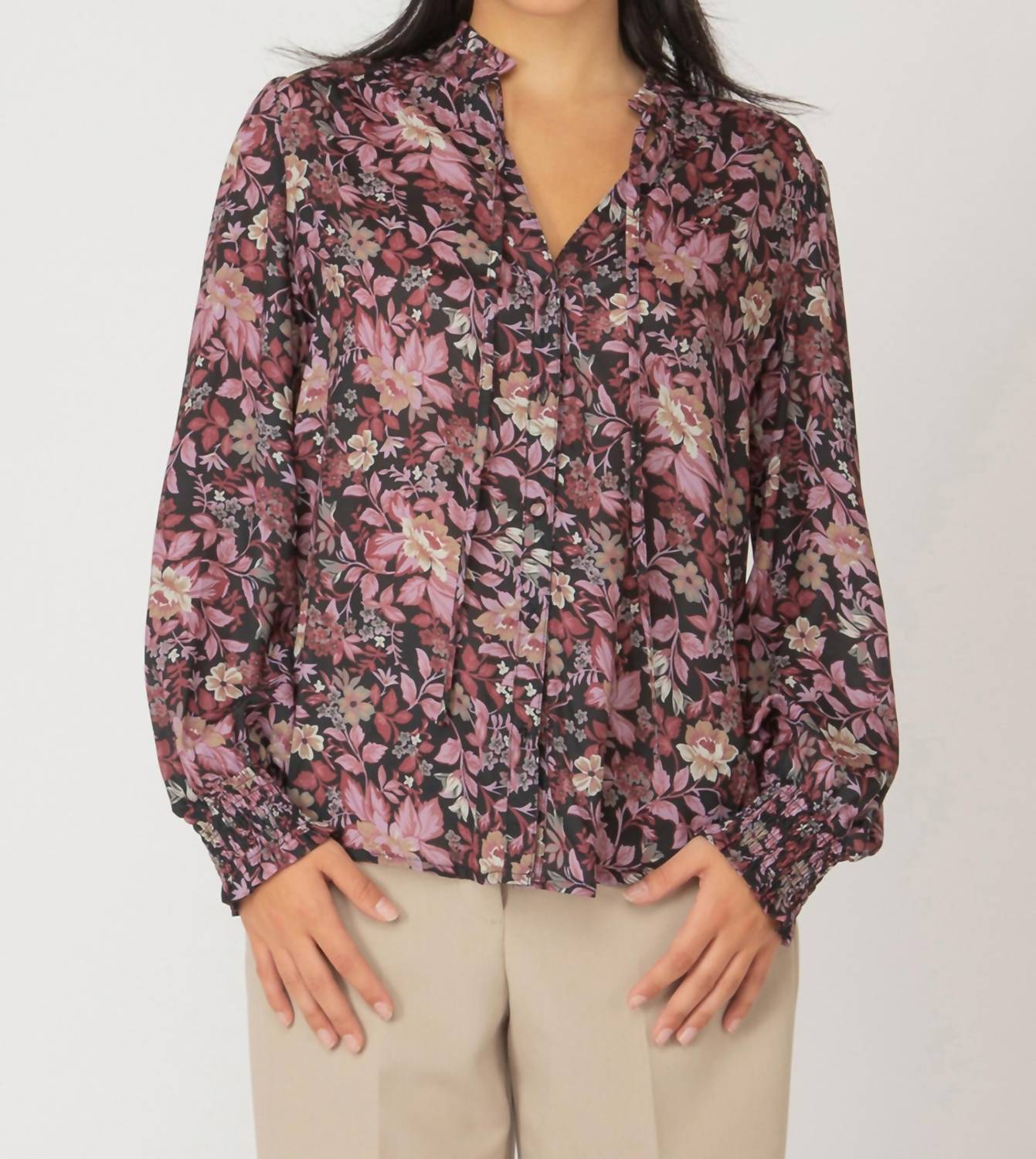 

Блузка Noir Rose в черно-розово-золотой гамме Black Tape