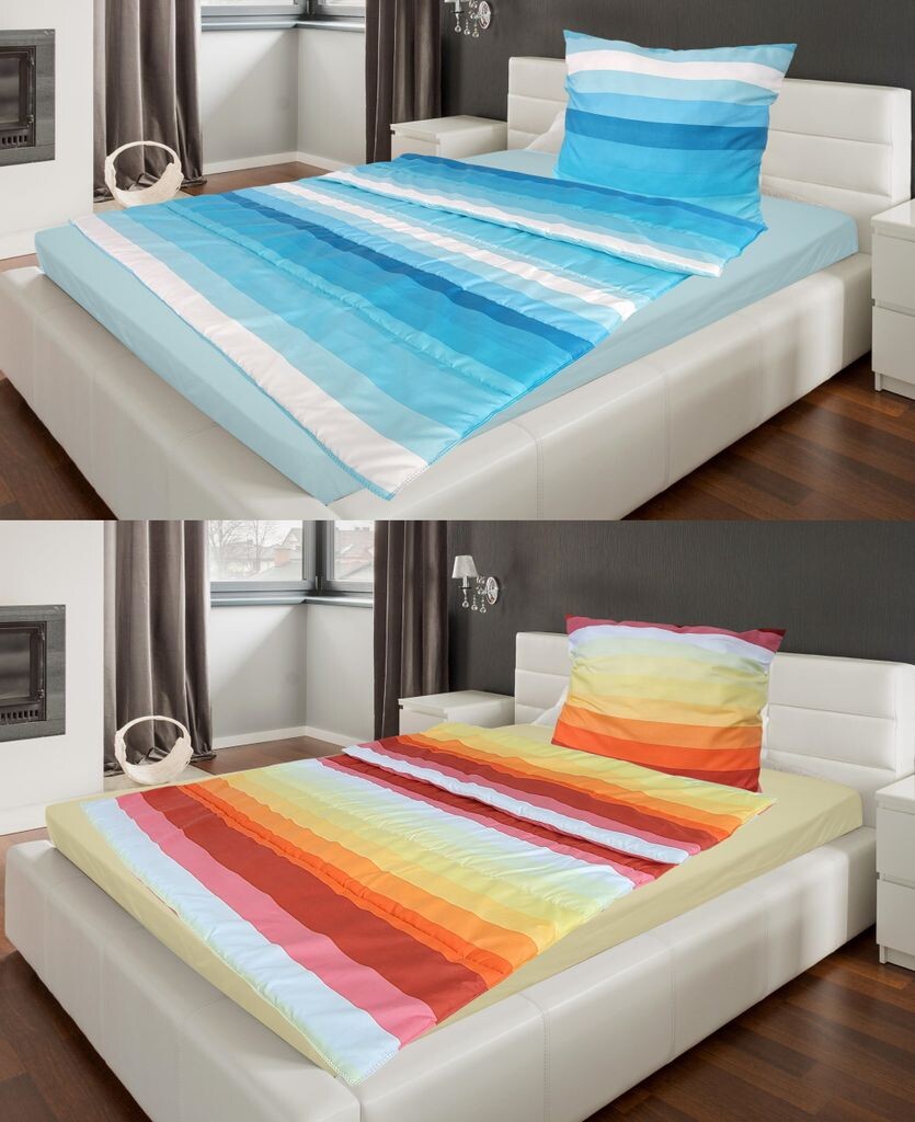 

Постельный комплект премиум стеганое покрывало 135х200 и подушка 80х80 см CN 2 предм. оранжевая полоска MB Warenhandel24