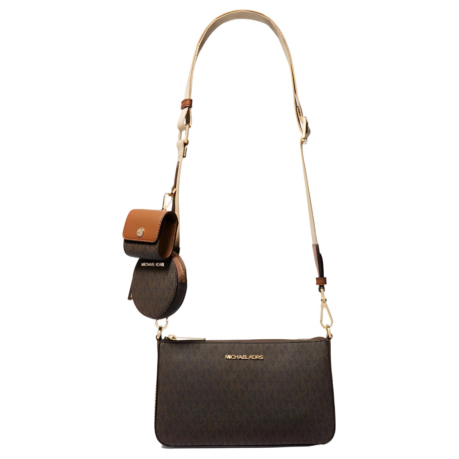 

MICHAEL KORS Кожаная сумка 3 в 1 через плечо, женская, цвета хаки и коричневый