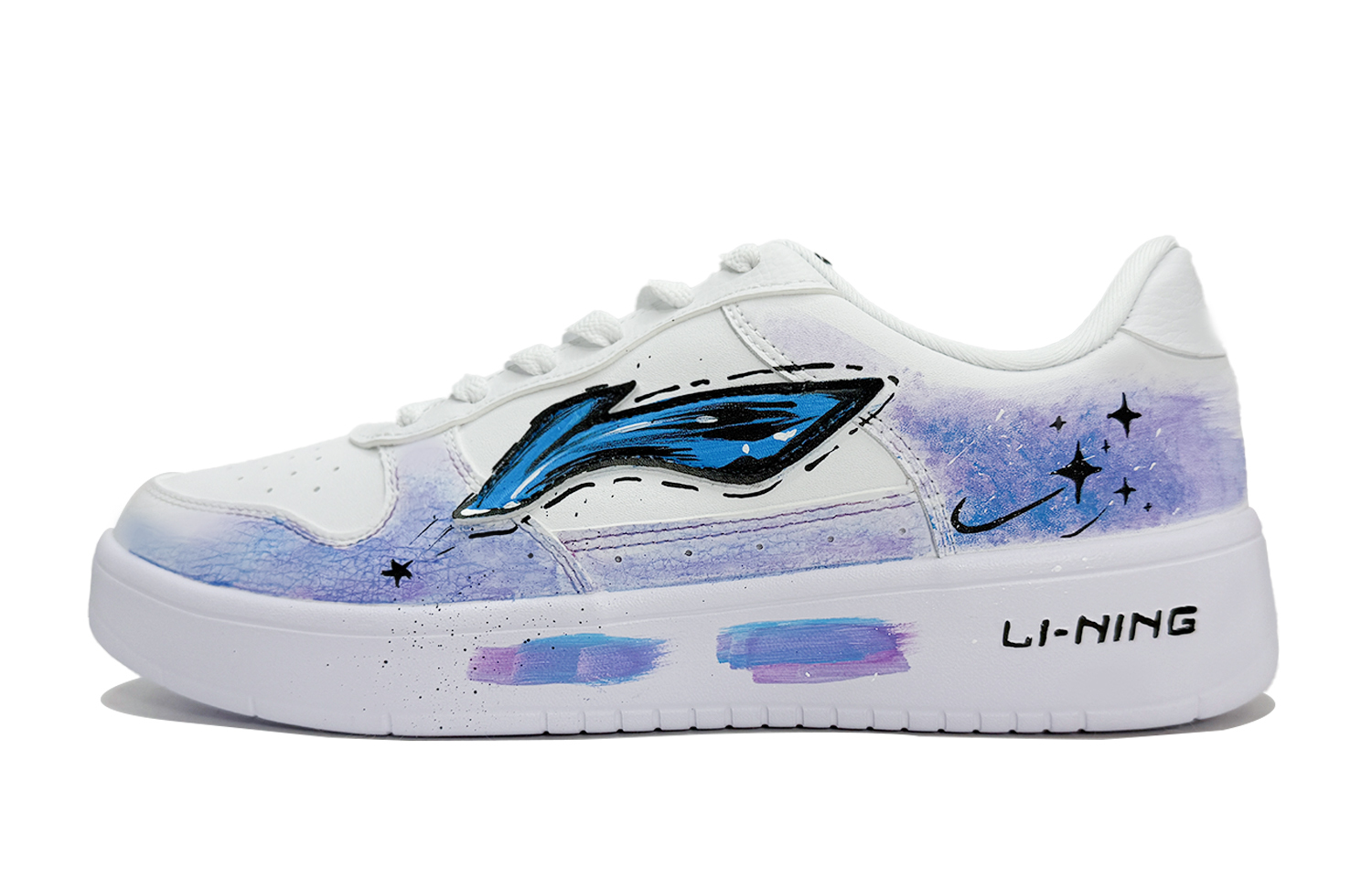 

Li-Ning Floating Boat Ink Sea White Sail Coverage низкие скейтборд кроссовки мужские White Blue Purple
