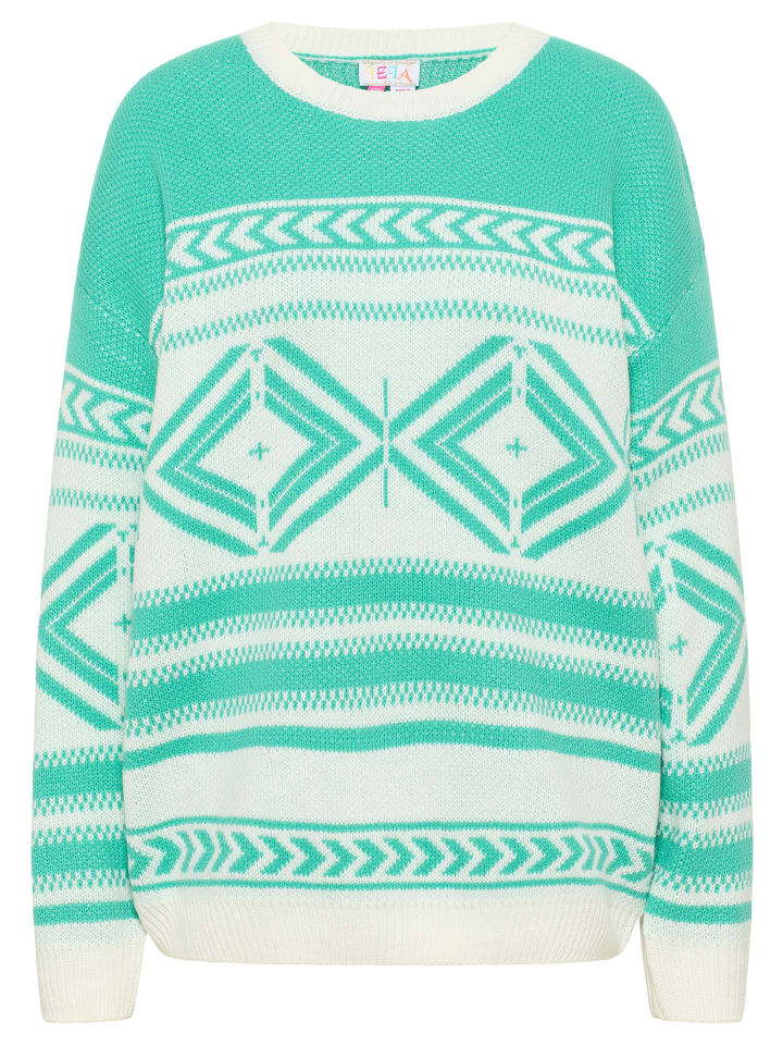 

Женский светло-зеленый вязаный свитер IZIA