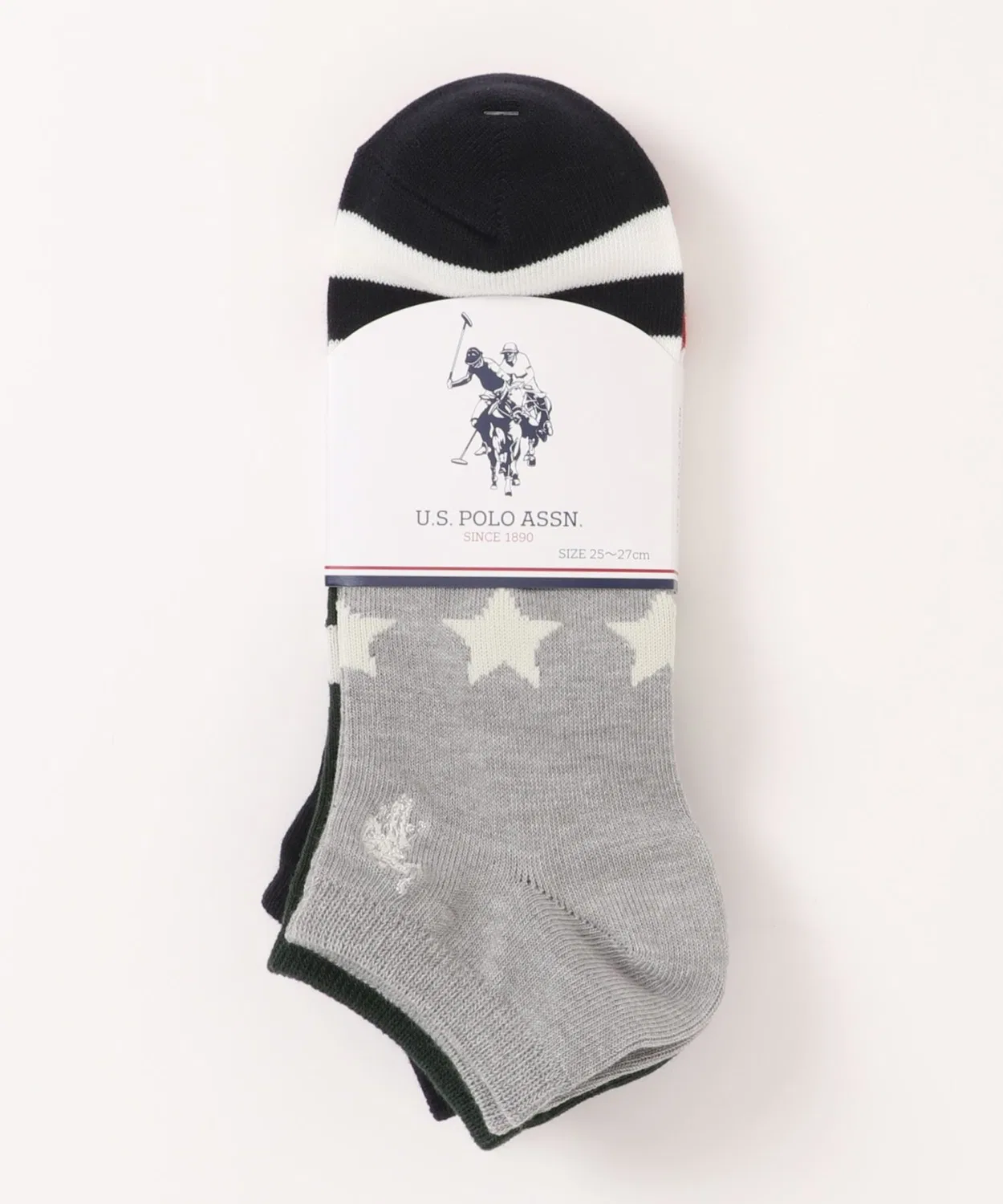 Носки U.S. POLO ASSN. с вышивкой флага США, 3 пары, мультиколор