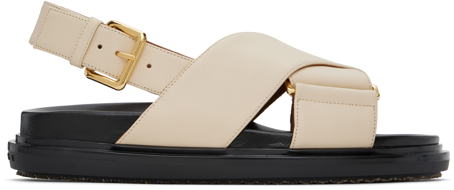Сандалии Fussbett из кожи Off-White Marni