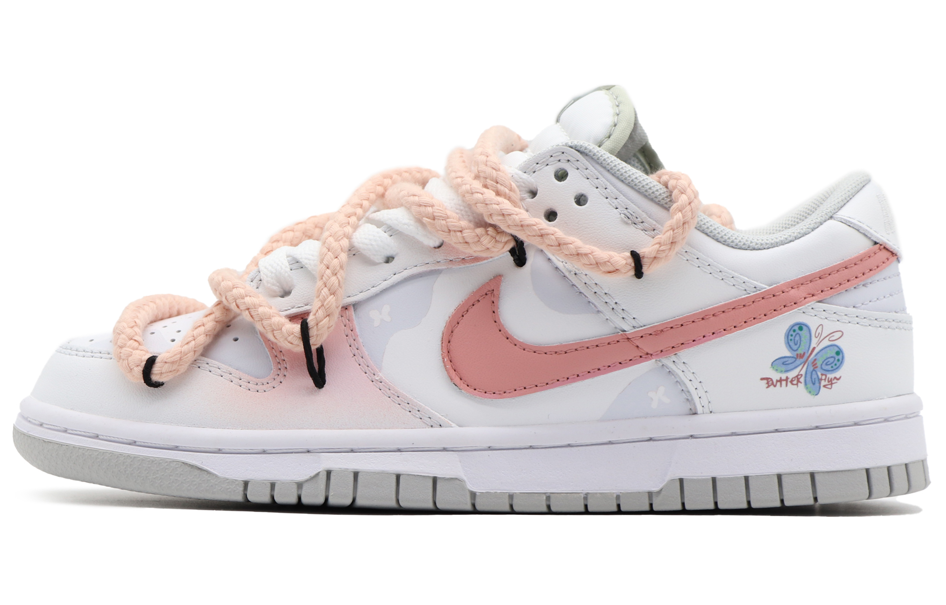 

Кроссовки Nike Dunk Skateboarding Shoes Women's Low-top Pink/blue, розовый