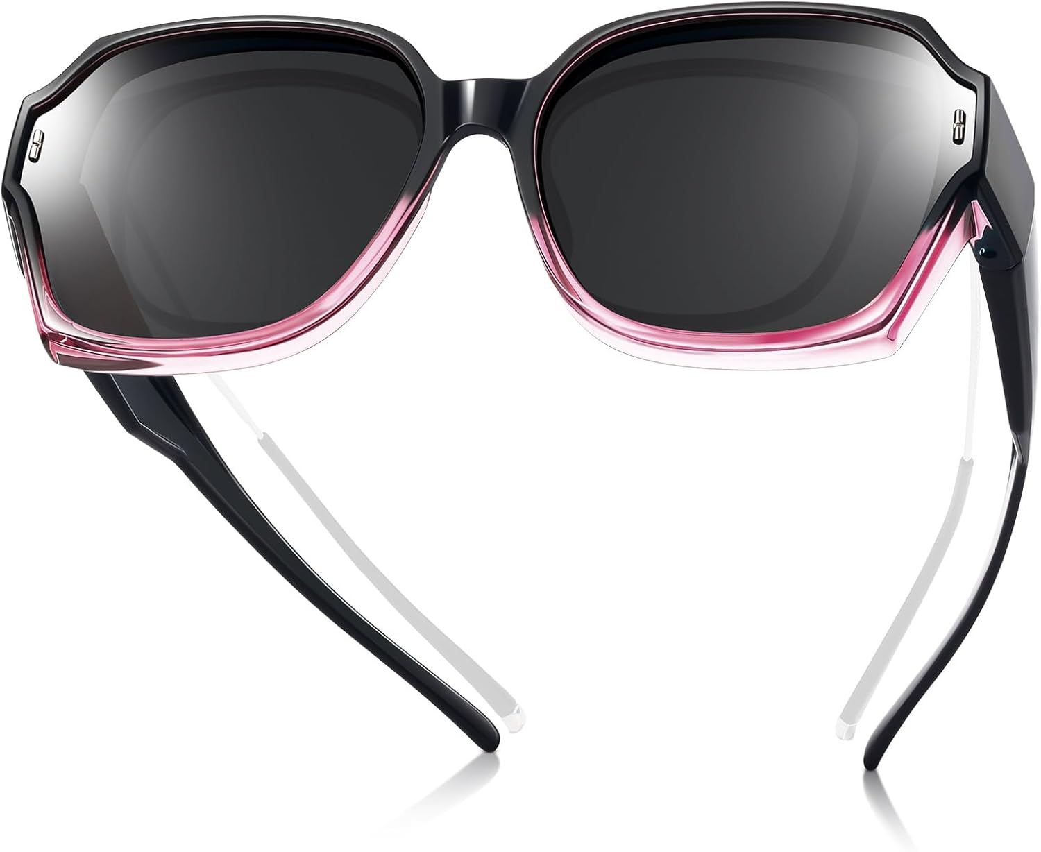 

Поляризованные солнцезащитные очки, надеваемые поверх обычных очков, для женщин, модные квадратные солнцезащитные очки, легкие, облегающие TINHAO, B-gradient Light Pink