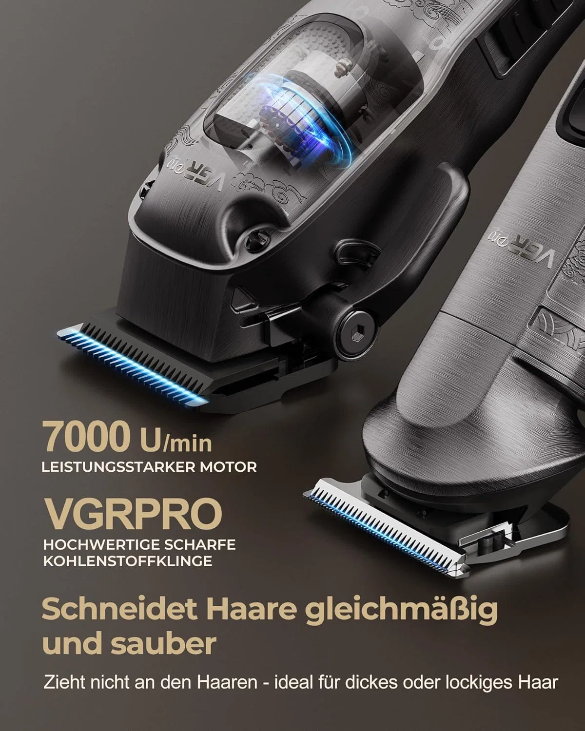 Профессиональный беспроводной триммер VGRPRO для мужчин Vgrpro, Grey — фото 2