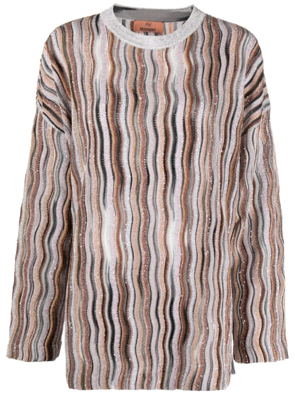 

Missoni джемпер с приспущенными плечами и люрексом, серый