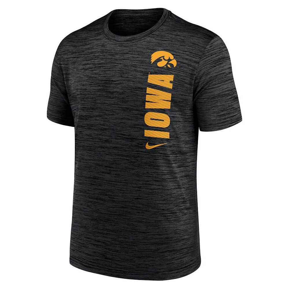 Мужская черная футболка Nike Iowa Hawkeyes 2024 Sideline Velocity Performance, цвет Iwa Black — фото 2