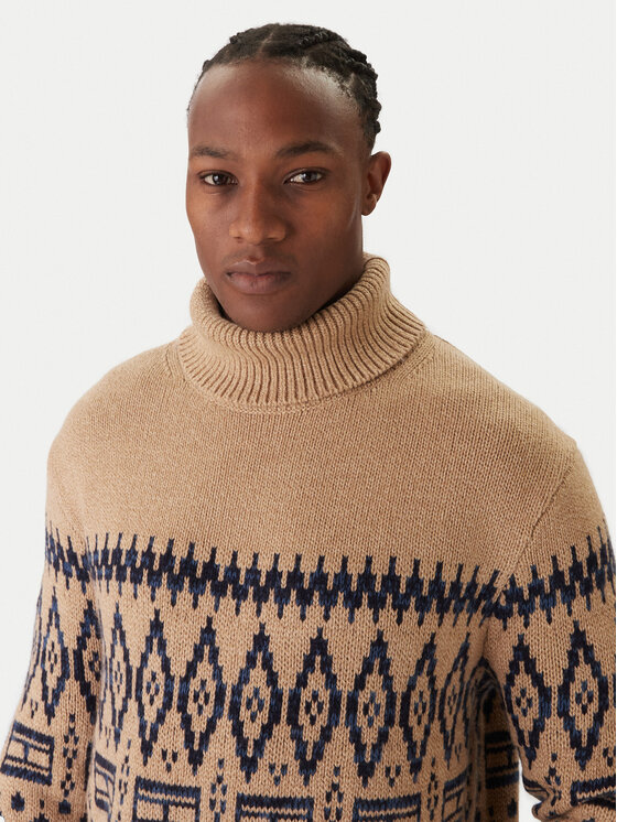 Водолазка regular fit Fairisle MW0MW40843 Tommy Hilfiger, бежевый — фото 4